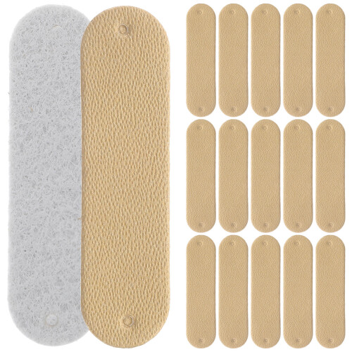 300Pcs Yellow PU Tags for Sewing Handmade Crochet Items 2