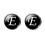 3Pcs Black Glass Cuff-Link Collar Button Lightweight Copper Accessory 2