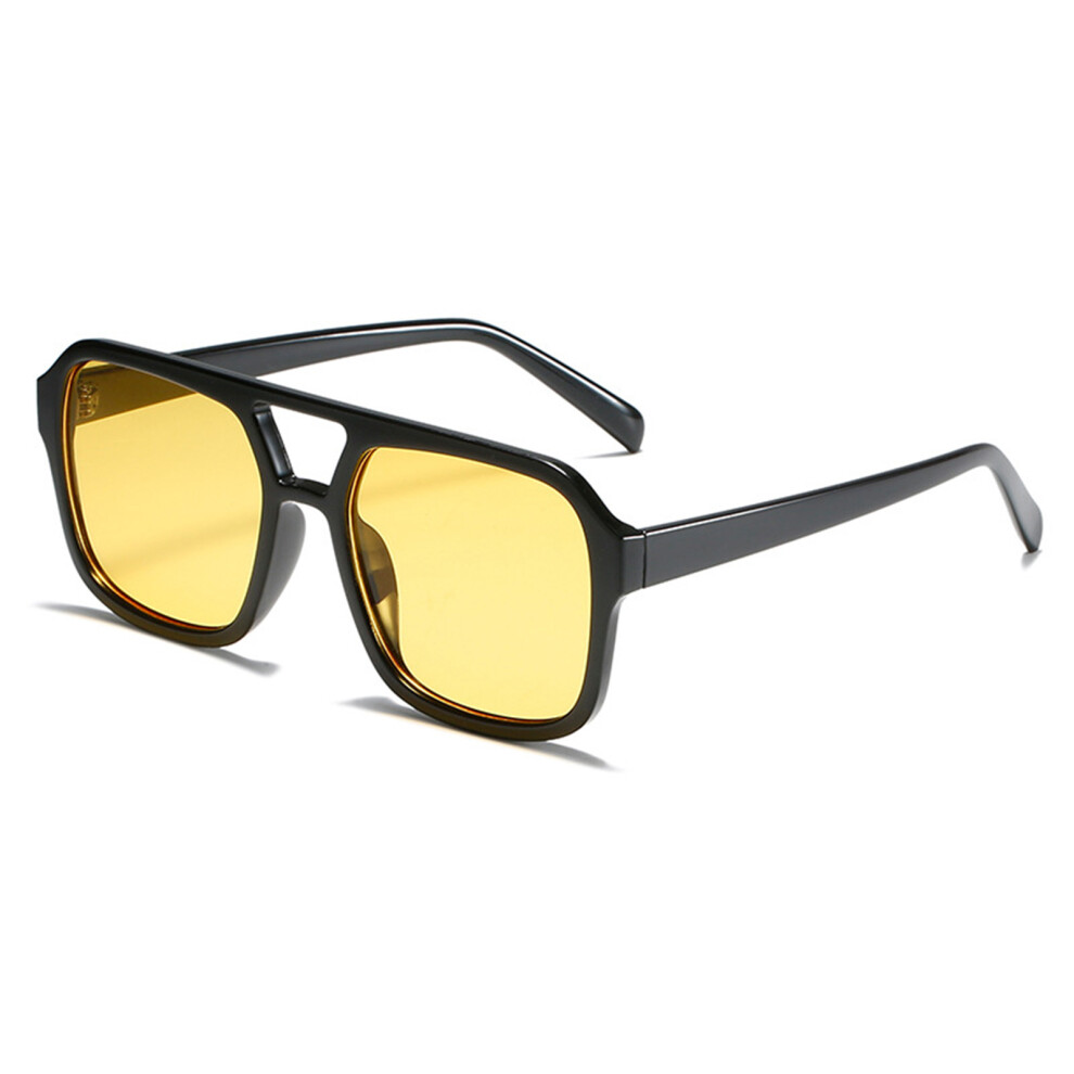 Dachuang Beauty Black (Bright Porn) Summer Square Sunglasses For Driving & Running
