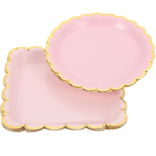100Pcs Light Pink Paper Party Dessert 2
