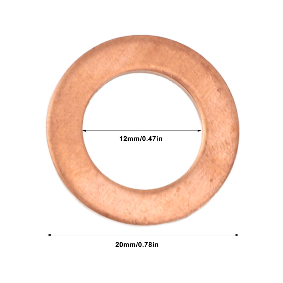 10-Piece M12 Copper Sump Gaskets 7293282144927
