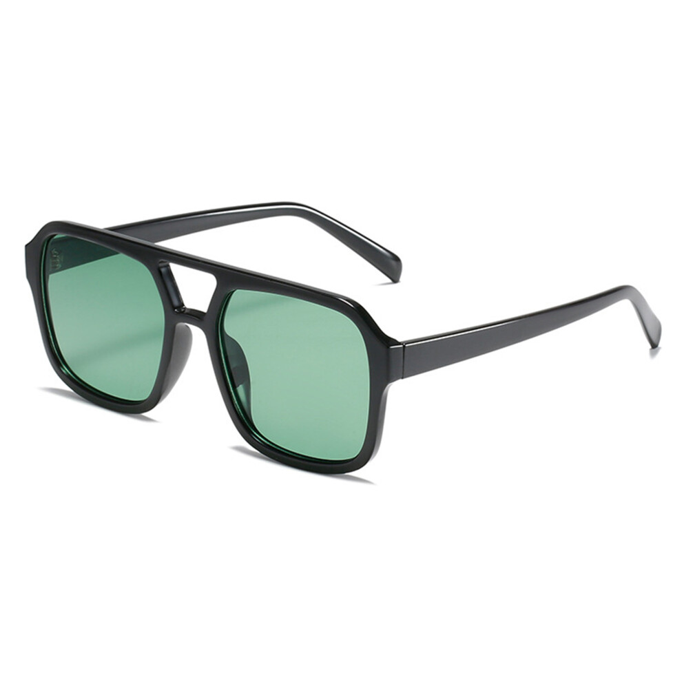 Dachuang Beauty Black/Green (Bright Flakes) Summer Square Sunglasses For Driving & Running