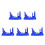 5Pcs Sky-Blue Plastic Physics Teacher Aid Inertia Demonstrator Set 5