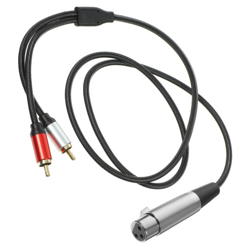 4Pcs Black Power Amplifier Audio Cable Flexible Mic Connector Wire 1