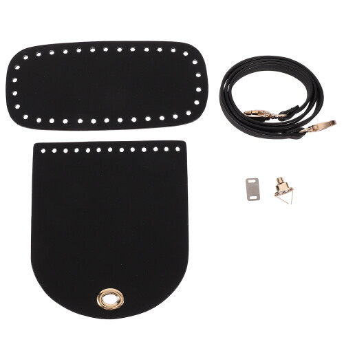 4Pcs DIY PU Handbag Making Kit Black Shoulder Bag Accessories 1
