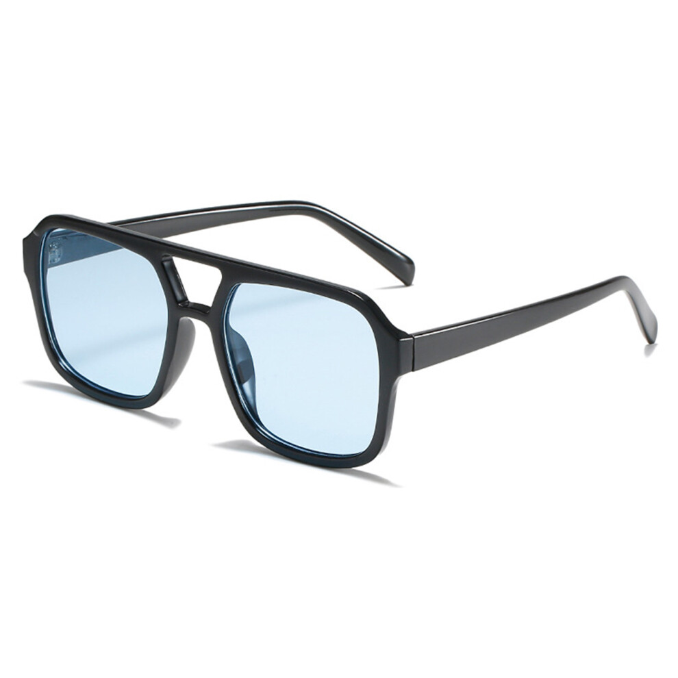 Dachuang Beauty Black/Blue (Bright And Film) Summer Square Sunglasses For Driving & Running