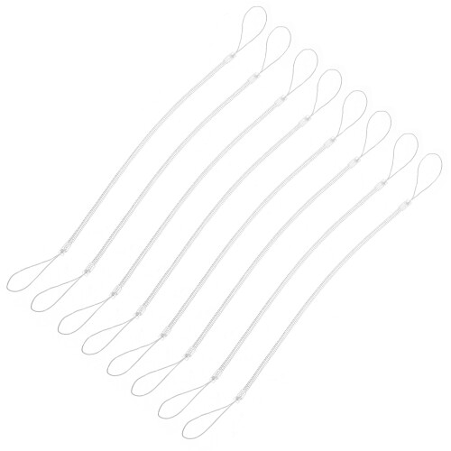 24Pcs White Plastic Pen Leash Strap Spring Rope for Stylus and Keys 2