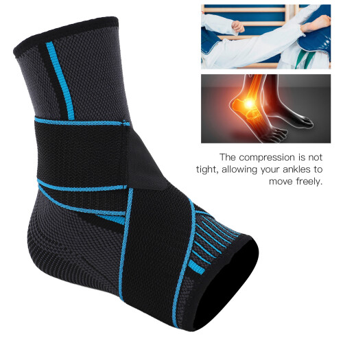 Breathable Compression Ankle Brace Support Sleeve, 25cm, Black 1