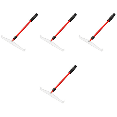 4Pcs Compact Red Poker Chip Rake Telescopic Rod Durable Collector 2