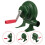 2Pcs Portable Crank Barbecue Fire Blower Fan Green 9