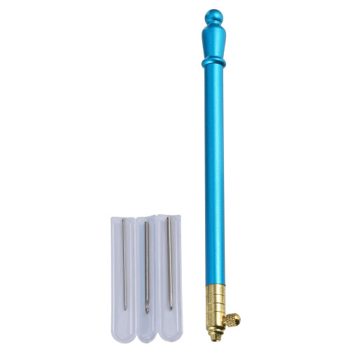 3Sets Lightweight Knitting Hook Needles Blue Embroidery Stitching Kit 1