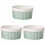3Pcs Ceramic Baking Bowls Light Green for Pudding, Soups, and Desserts 2