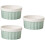 3Pcs Ceramic Baking Bowls Light Green for Pudding, Soups, and Desserts 7