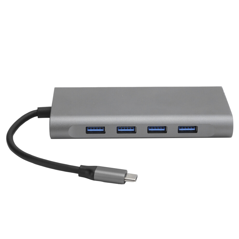 Usb C Multiport Adapter11in1travel Docking Station With4k Hdmi Vga Ethernet Sd Tf Reader Aux Pd100w Charging - All Aluminum Material Pd Fast 9357860581721
