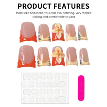 (S) 10PCS Nude Duck French Tip False Nails for Women