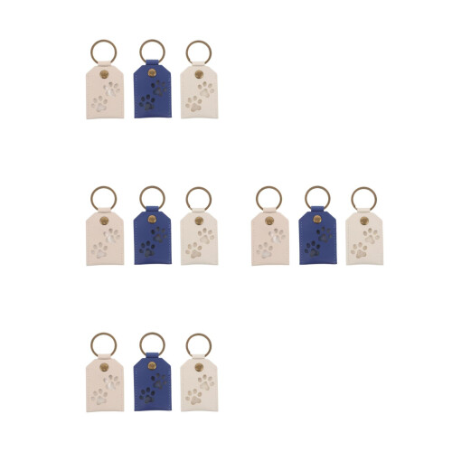12Pcs Portable Pet Hair Keepsake Keychains Assorted Color PU