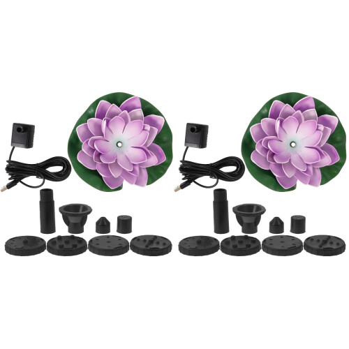 2Sets Durable Pe Fountain Floating USB Garden Ornament