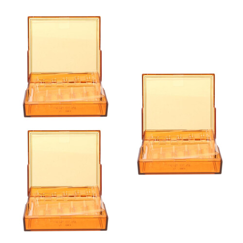 3Pcs Brown Clinic Syringe Storage Box Plastic Injection Case Holder