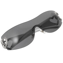 Lightweight Grey Rimless Heart Sunglasses Ac+pc for Trendy Women