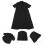 5Pcs Black Waterproof Grooming Smock for Pets Anti-Static Polyester 10