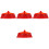 4Pcs Red Plastic Broom Heads for Kitchen and Room Sweeping Replacement 4