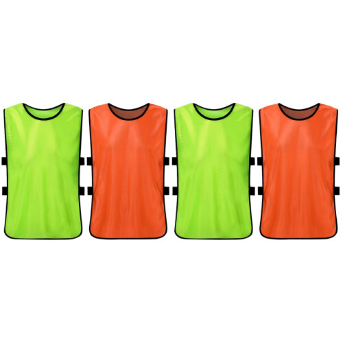 4Pcs Football Training Vest Breathable Polyester Quick-Dry Game Tool