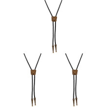 3Pcs Men’s Adjustable Bolo Tie Necklaces with Eagle Pendant
