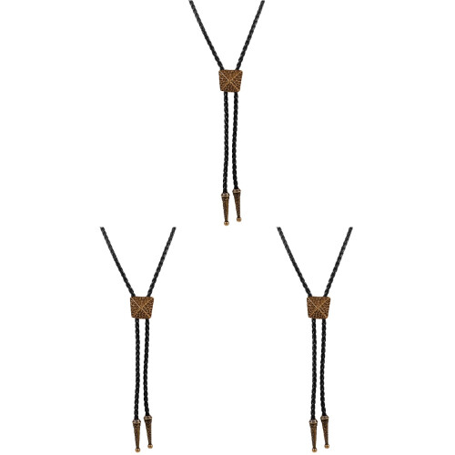 3Pcs Men’s Adjustable Bolo Tie Necklaces with Eagle Pendant