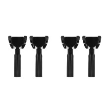 4Pcs Mop Stick Clamp Black Iron Compatible with Mop Pole Chrome Head