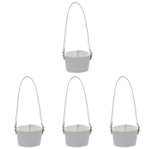 4Pcs PU Drink Cup Sleeves Grey Protective Reusable Carrier