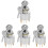 4Pcs Automotive Car Ignition Switch Replacement with Key Silver 1