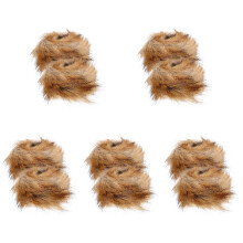 10Pcs Acrylic Warm Wrist Cuffs Light Brown Fuzzy Bands for Women