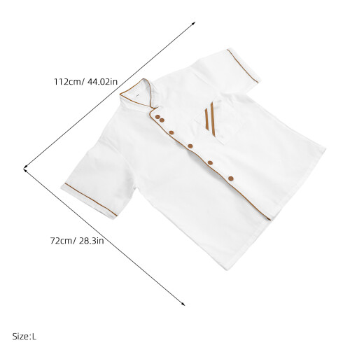 5Pcs White Short Sleeve Chef Jacket Easy Wash Catering Work Apparel 2