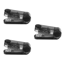 3Sets Black Plastic Rotatable Desktop Staplers 360 Swivel Multi-Angle