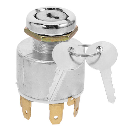 4Pcs Automotive Car Ignition Switch Replacement with Key Silver 2