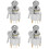 4Pcs Automotive Car Ignition Switch Replacement with Key Silver 6