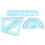 8Pcs Bendable School Rulers Set Sky-Blue Student Stationery Tools 1