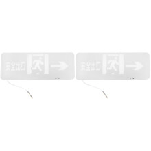 2Pcs Outdoor White LED Exit Emergency Light with Stainless Steel Body