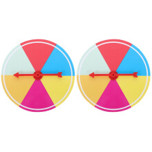 2Pcs Multi Color Plastic Prize Wheel Turntable for Game and Party