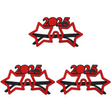 3Pcs New Year 2025 Eyeglasses Plastic Party Supplies