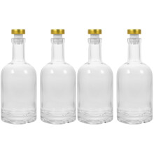 4Pcs Refillable Glass Decanter Bottles Sturdy for Home and Party
