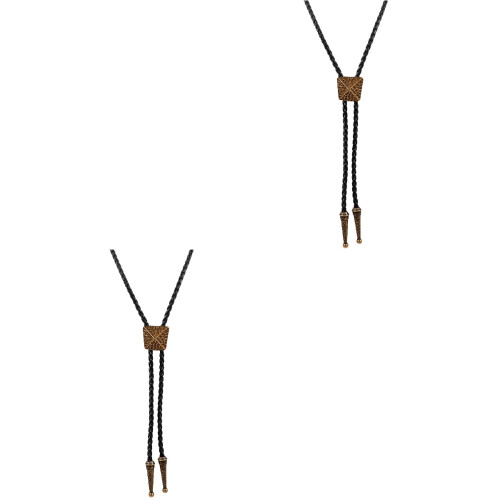 Raindrops  2 Count Chunky Bead Necklace Bow Vintage Bolo Tie 2