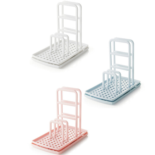 2Pcs Easy Install Pink Plastic Kitchen Drainer Sponge and Towel Holder 2