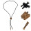 Raindrops  2 Count Chunky Bead Necklace Bow Vintage Bolo Tie 10