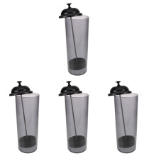 4Pcs Multi-Function Grey Plastic Straw Holder Storage Bucket