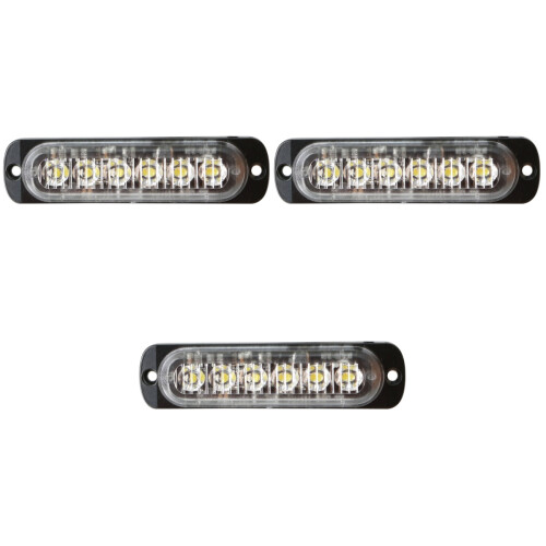 3Pièces Lampes Clignotantes Noir Aluminium 18 Modes Multi Usage Auto 2