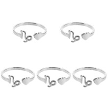 5Pcs Durable Silver Adjustable Open Rings for Women Fashion Jewelry