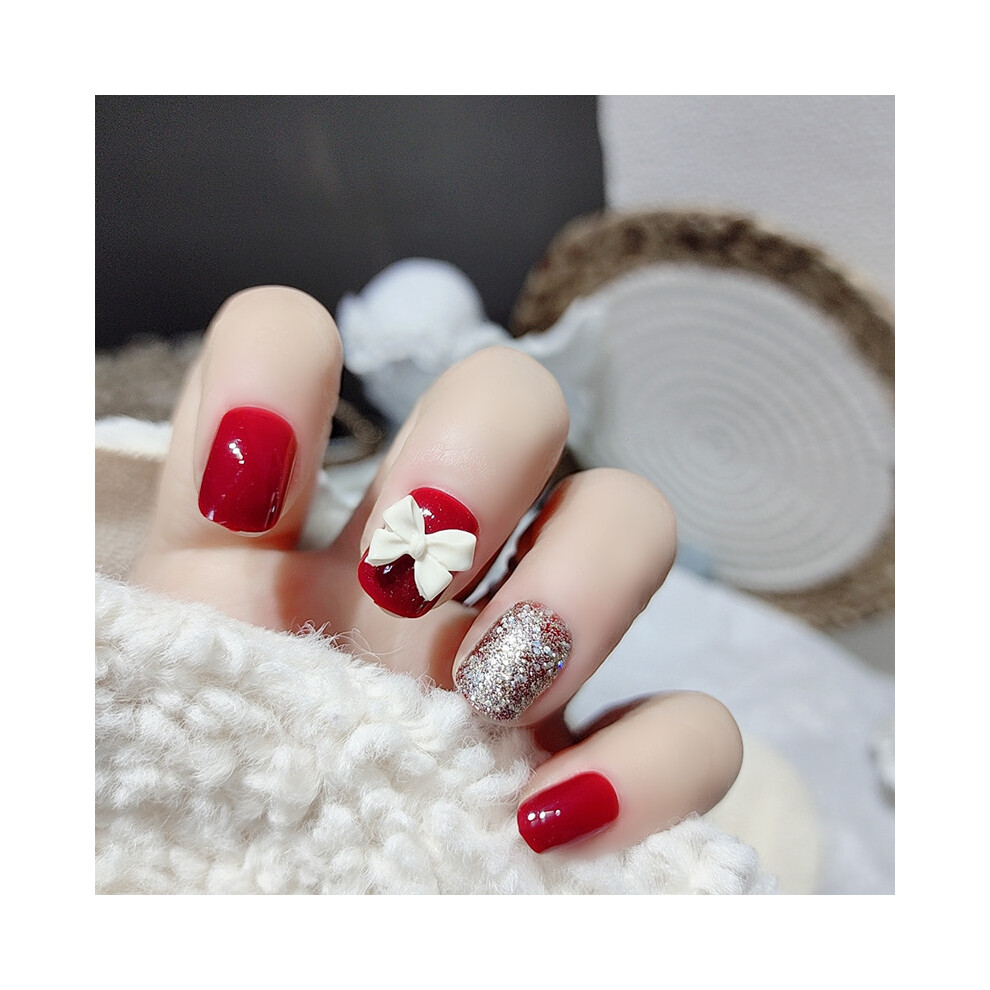 Dachuang Beauty (Jelly Glue Model) 24Pcs Short White Press-On Nails For Diy