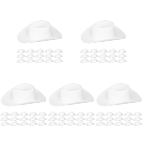 100St Witte Mini Hoeden Voor En DIY Creaties Van Plastic