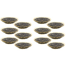 12Pcs Black Catering Basket for Snacks Bread and Fruit Storage